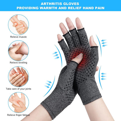 ACWOO Arthritis Kompressionshandschuhe für Damen und Herren Schwarz S