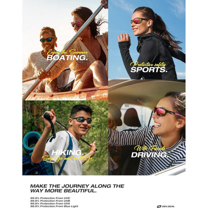 Sport Sonnenbrille Polarisierend Herren TR90 Weiß-Pink