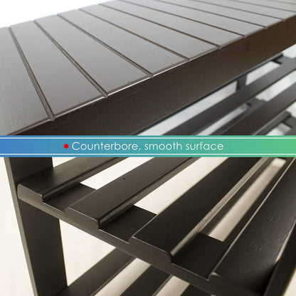 Schuhbank Bambus Schuhregal Sitzbank 3 Ablagen Stabil Standregal 86x28.5x45.5cm