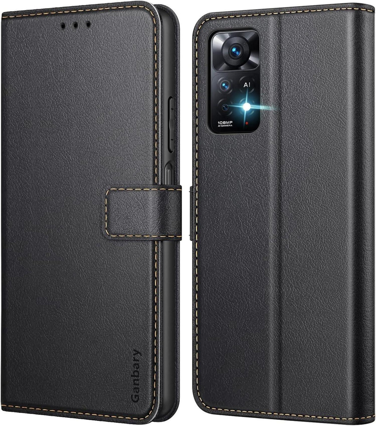 Handyhülle Xiaomi Redmi Note 11 Pro Leder Schwarz Flipcase