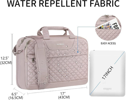 EMPSIGN Laptop Tasche 17 Zoll Damen Wasserdicht Rosa