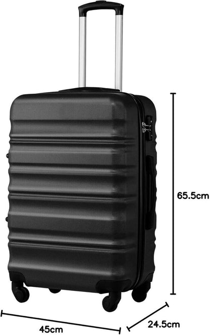 COOLIFE Hartschalen-Koffer Trolley mit TSA-Schloss, Mittelgroßer, Schwarz