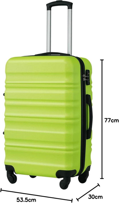 COOLIFE Hartschalen-Koffer Trolley Rollkoffer TSA-Schloss 4 Rollen Grün 76cm