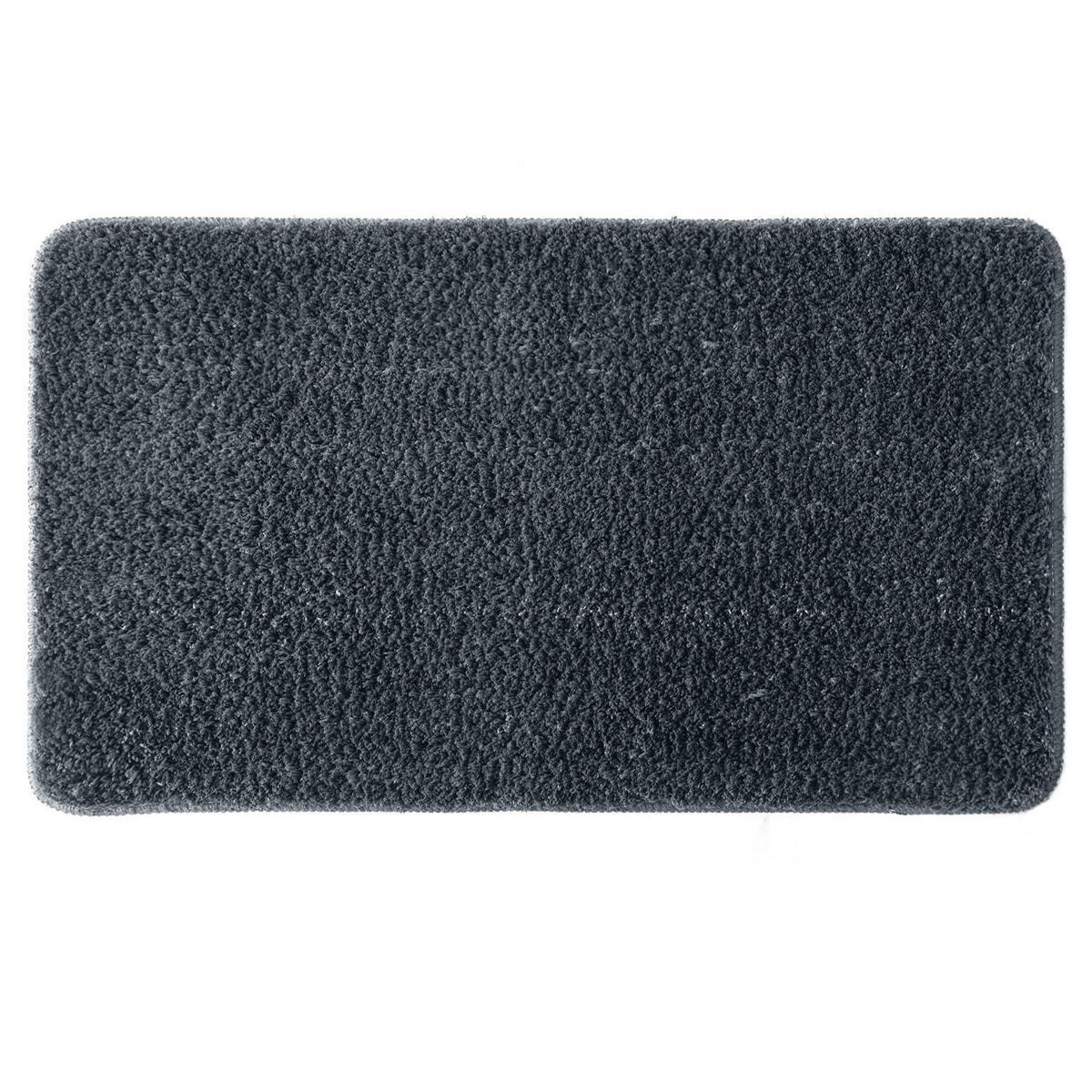 Rutschfester Badezimmerteppich dunkelgrau 70x120 cm Mikrofaser
