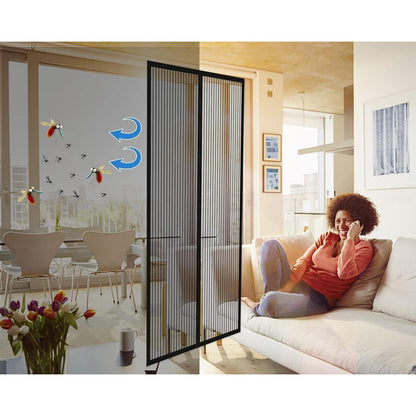 Magnetischer Fliegengitter für Balkontür, 160x220cm Schwarz