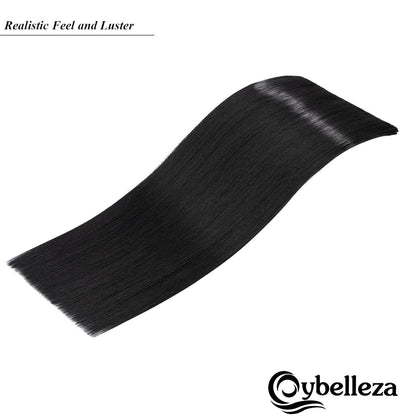 60cm Clip in Haarverlängerung Schwarz - Voluminös & Lang