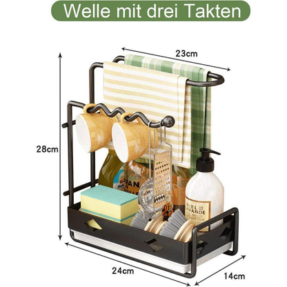 Spülbecken Organizer mit Spültuchhalter & Abtropfschale