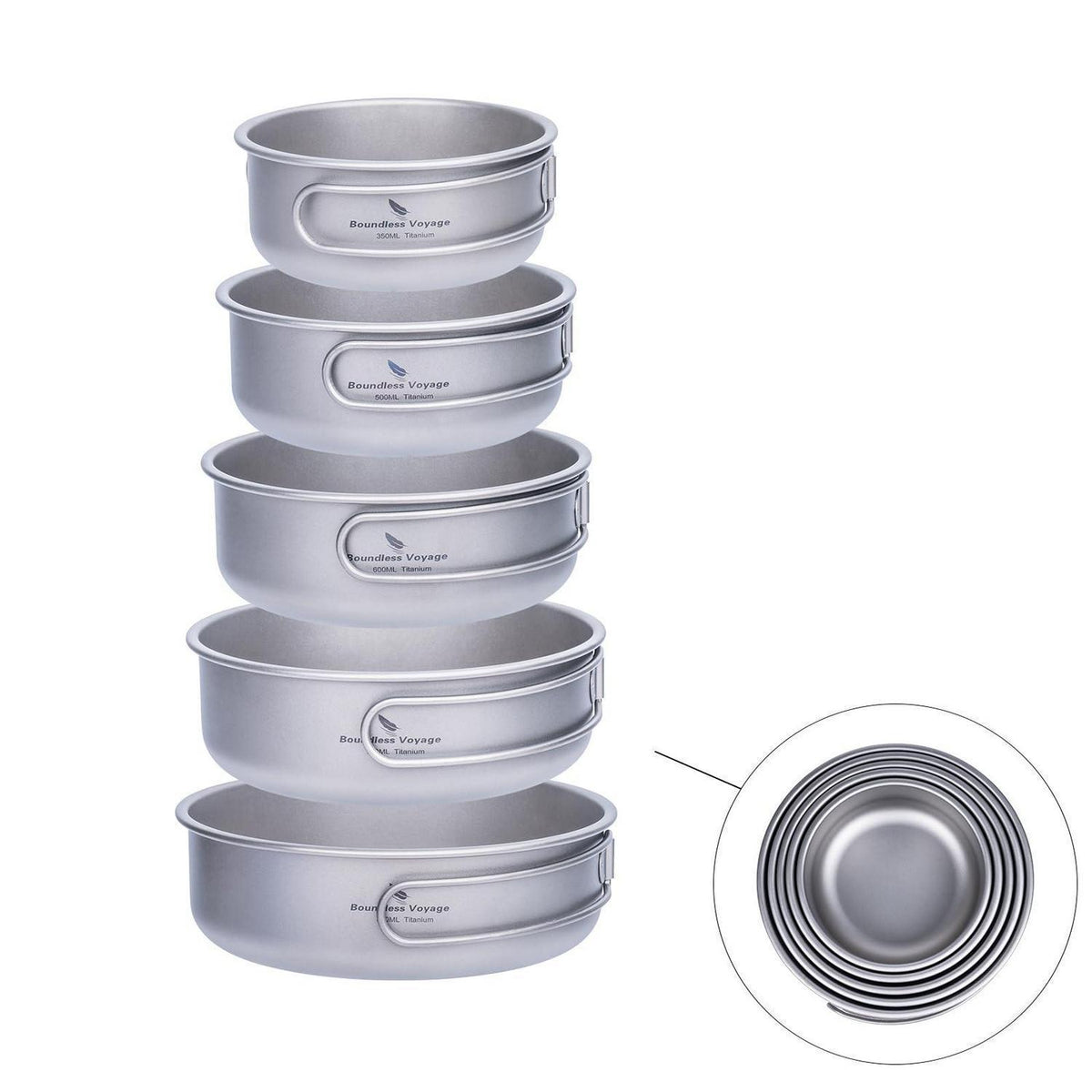 Titan Camping Geschirr Set mit Klappgriffen – 5-teilig