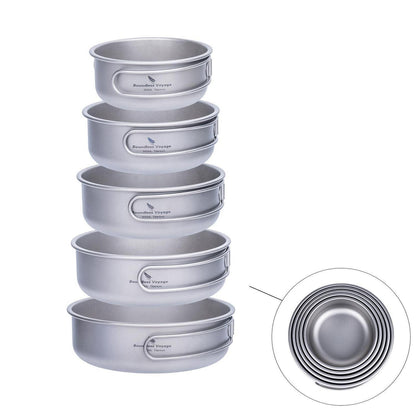 Titan Camping Geschirr Set mit Klappgriffen – 5-teilig