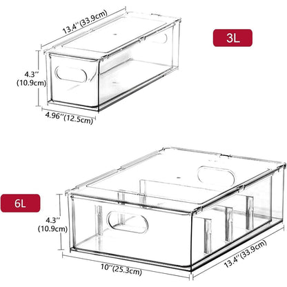 Kühlschrank Organizer Schublade Set mit Griff, Stapelbar