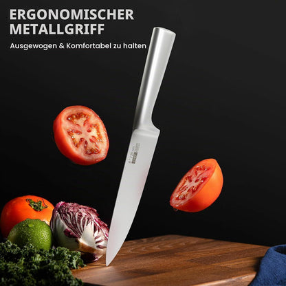 5-tlg. Profi Küchenmesser Set Edelstahl, Scharf & Rutschfest