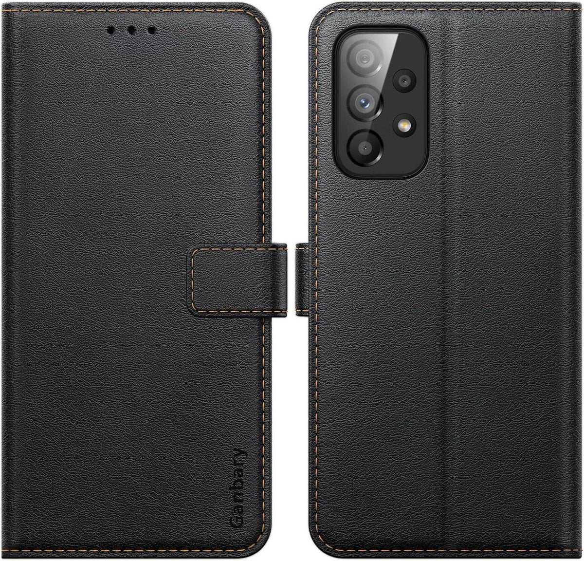 Samsung Galaxy A23 4G/5G Handyhülle Schwarz Leder Klapphülle magnetischer Verschluss