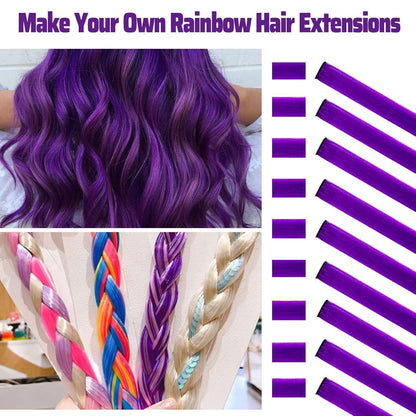 Clip-In Haarverlängerung Violett 22 Zoll Gerade Haarverlängerung