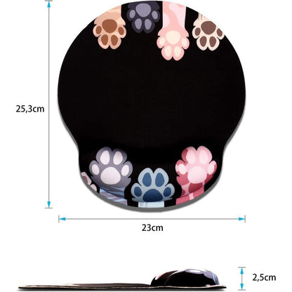 Ergonomisches Mauspad mit Handgelenkauflage Katzenmotiv
