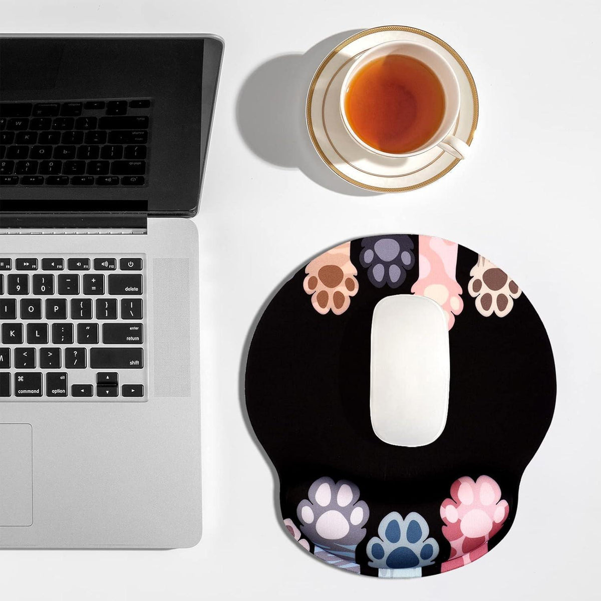 Ergonomisches Mauspad mit Handgelenkauflage Katzenmotiv