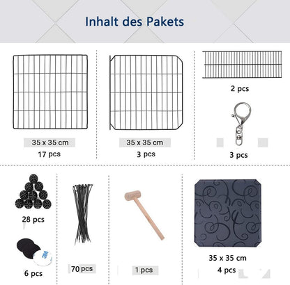 Katzen Freigehege 3 Ebenen Outdoor Balkon Metall Schwarz 109 x 75 cm