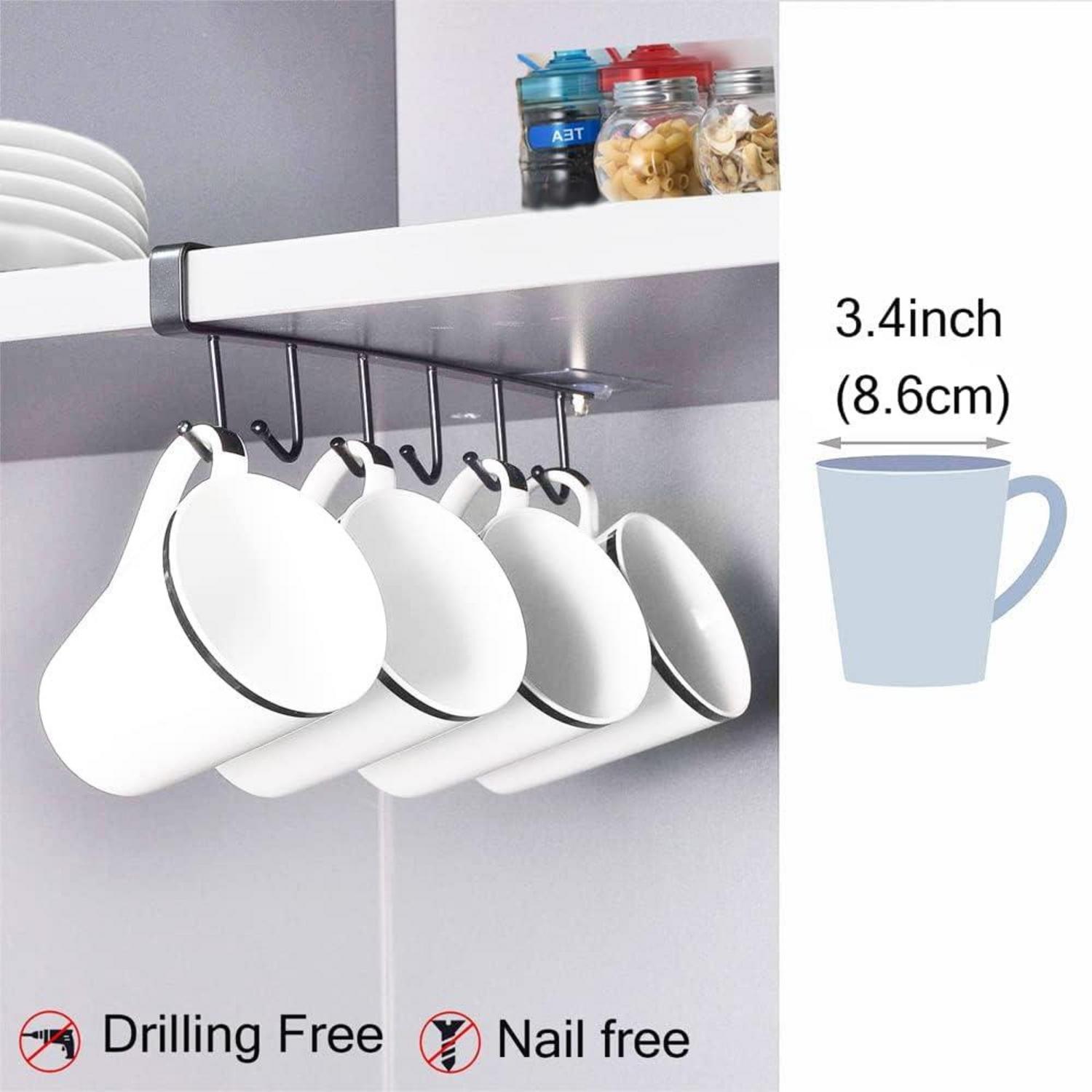 2St Tassenhalter für Küche und Schrank, Becher Haken ohne