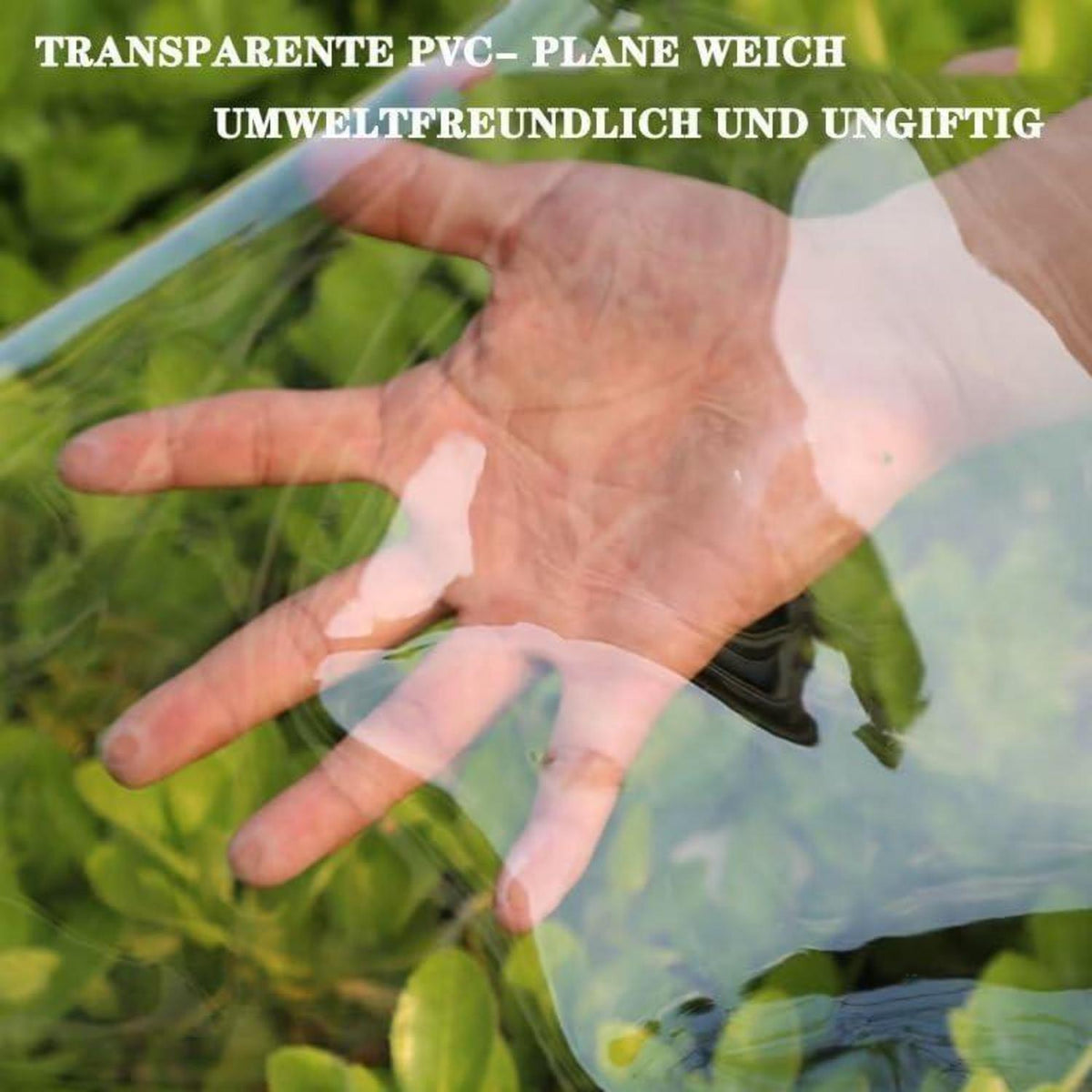 Wasserdichte Transparente PVC Plane, 4x4m, öSen für Garten, Pavillon, Abdeckplane, Pflanzen, Grill, Gewächshaus, Pet Hutch Dach, 0.4mm, Glas
