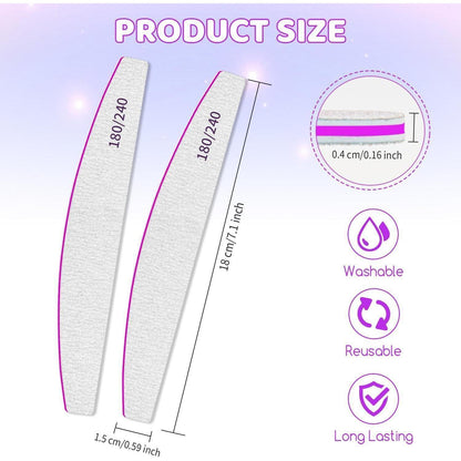 Professionelle Nagelfeilen Set 180/240 Grit für