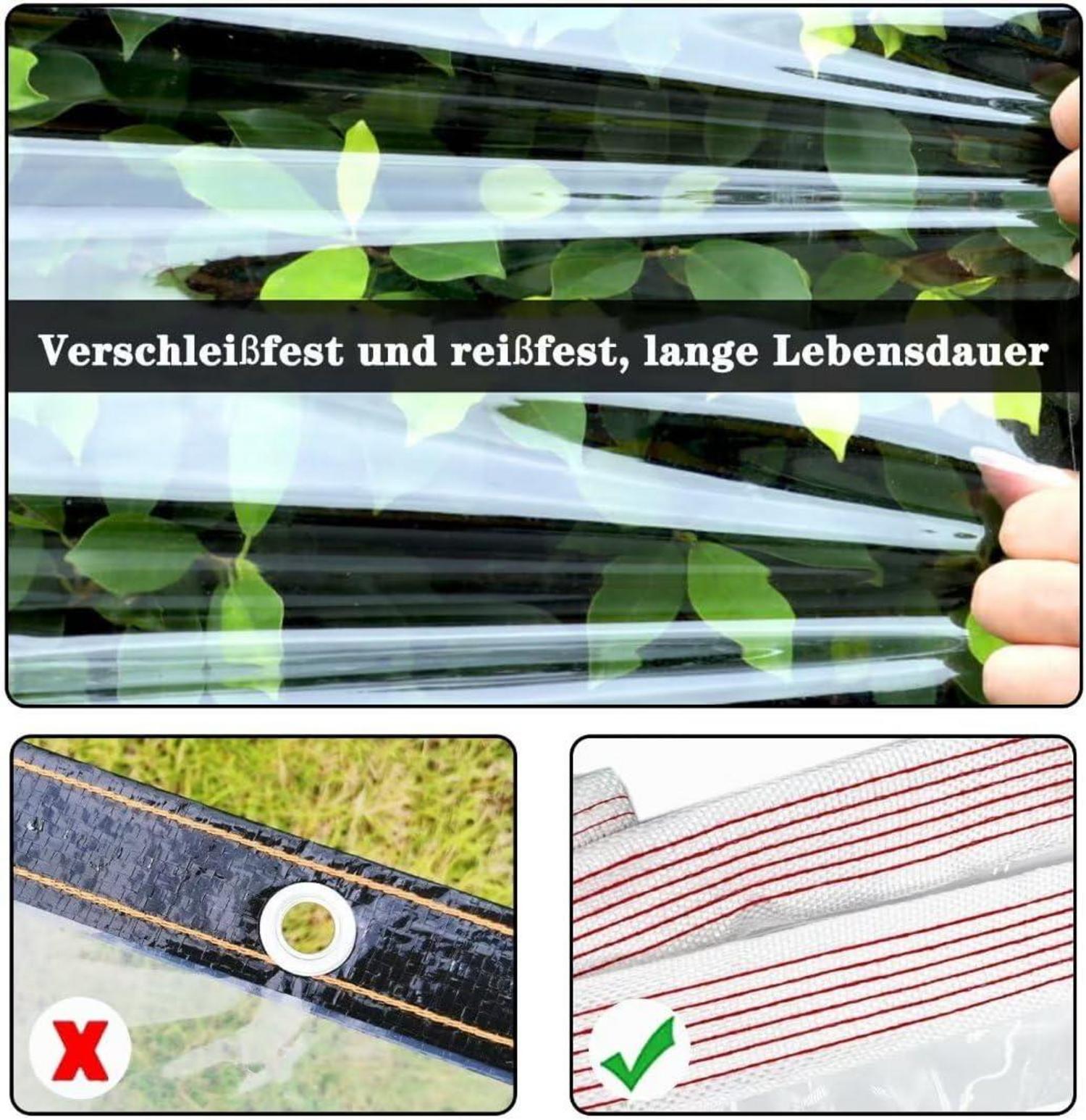 Transparente PVC Abdeckplane wasserdicht mit Ösen