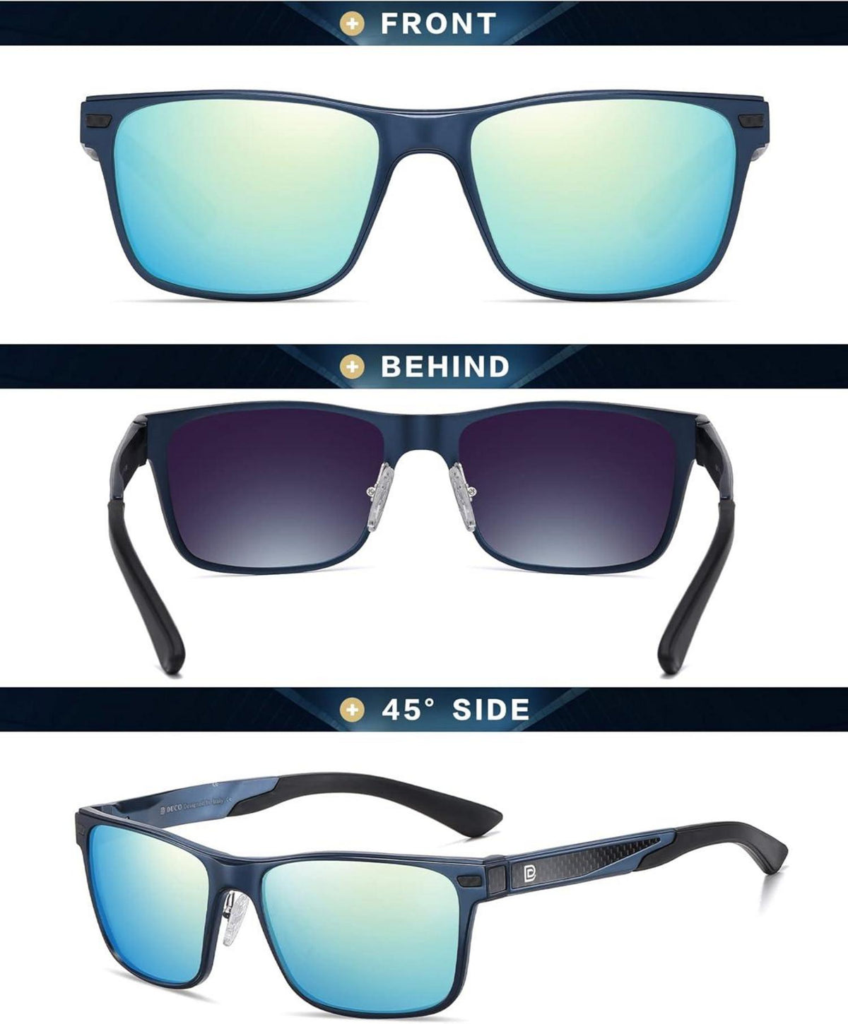 Polarisierte Herren-Sonnenbrille Vintage Alu-Rahmen 100% UV-Schutz
