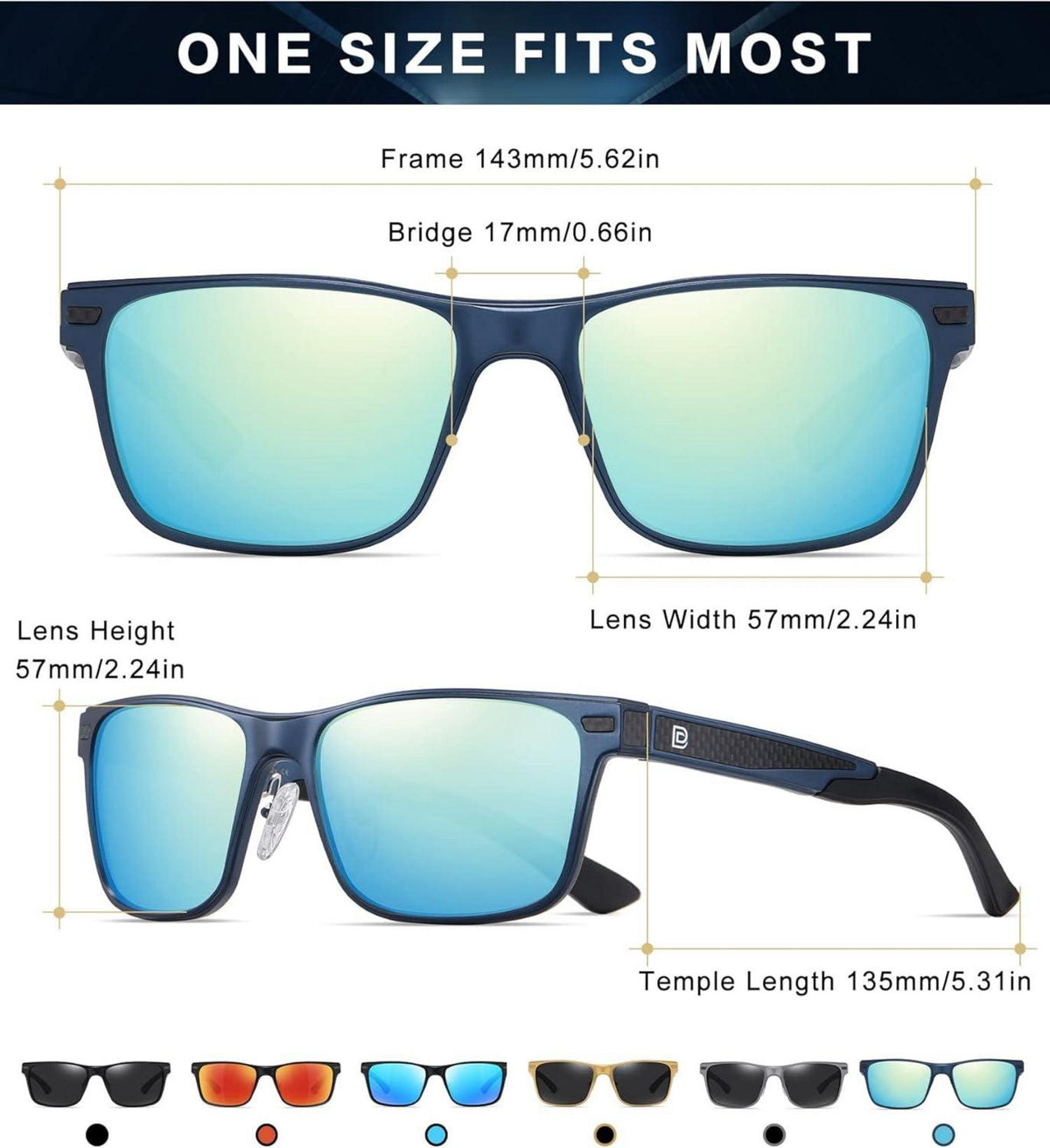 Vintage Polarisierte Herren-Sonnenbrille Aluminium-Rahmen UV-Schutz