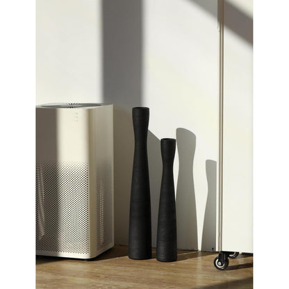 Keramik Bodenvase 50cm Schwarz Hoch Schmal für Trockenblumen
