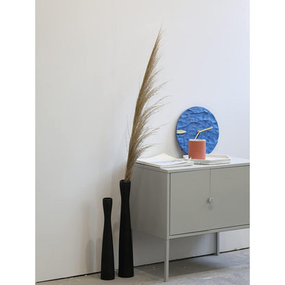 Keramik Bodenvase 50cm Schwarz Hoch Schmal für Trockenblumen