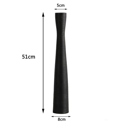 Keramik Bodenvase 50cm Schwarz Hoch Schmal für Trockenblumen