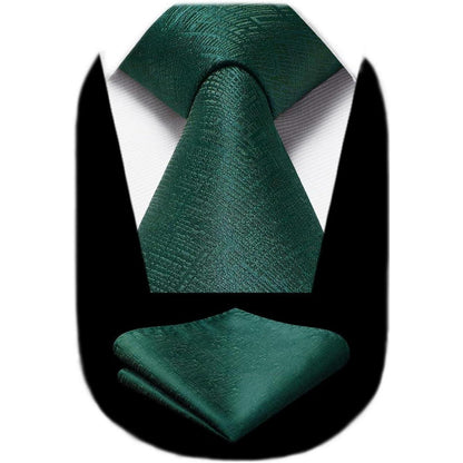 Krawatten-Set Herren Grün mit Einstecktuch – Elegant & Formal