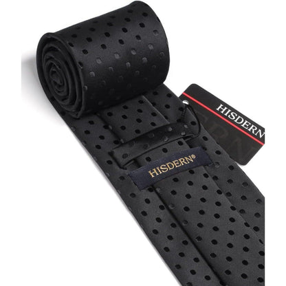 Krawatten- und Einstecktuch-Set für Herren, klassisch gepunktet, formell