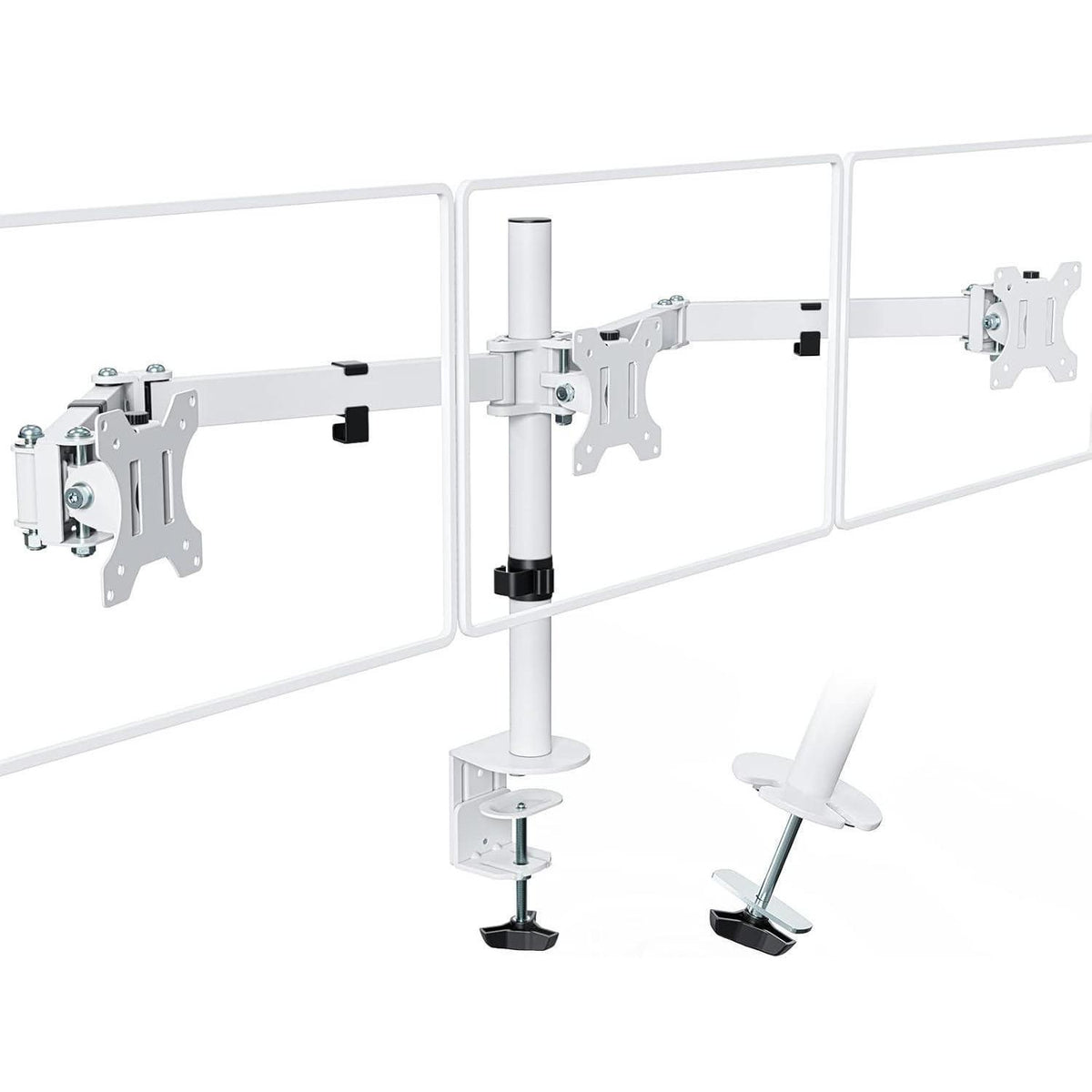 3 Monitor Tischhalterung höhenverstellbar 13-27 Zoll Weiß