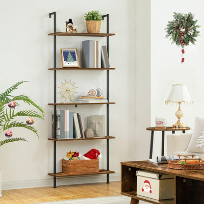 DIY 5-stöckiges Bücherregal aus Spanplatten in Dunkelbraun