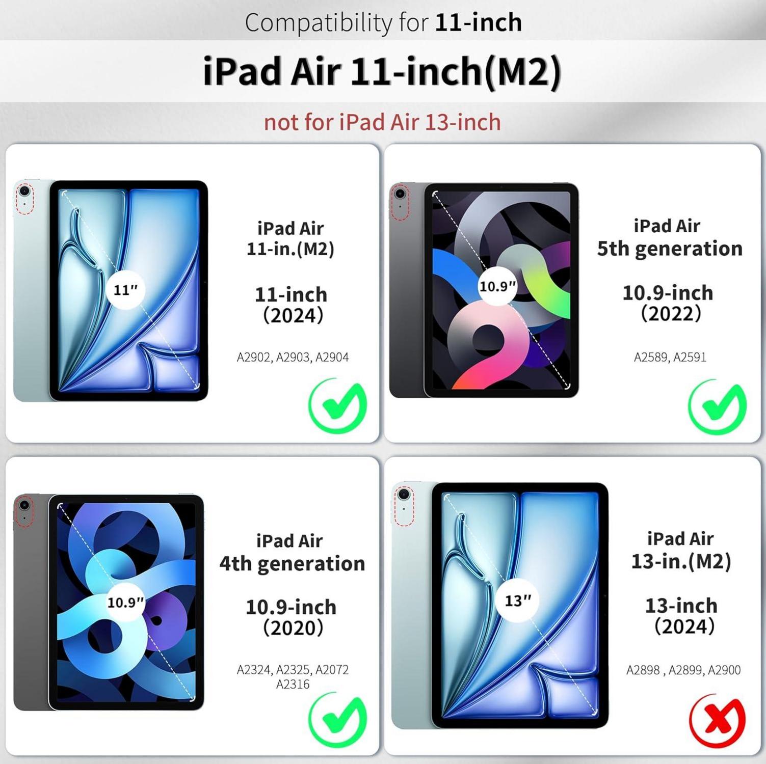 EasyAcc iPad Air M2 Hülle 11 Zoll/Air 5 2022/Air 4. Gen 10.9