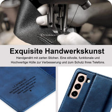 2024 Upgraded Samsung Galaxy S22 Hülle Leder Wallet Blau