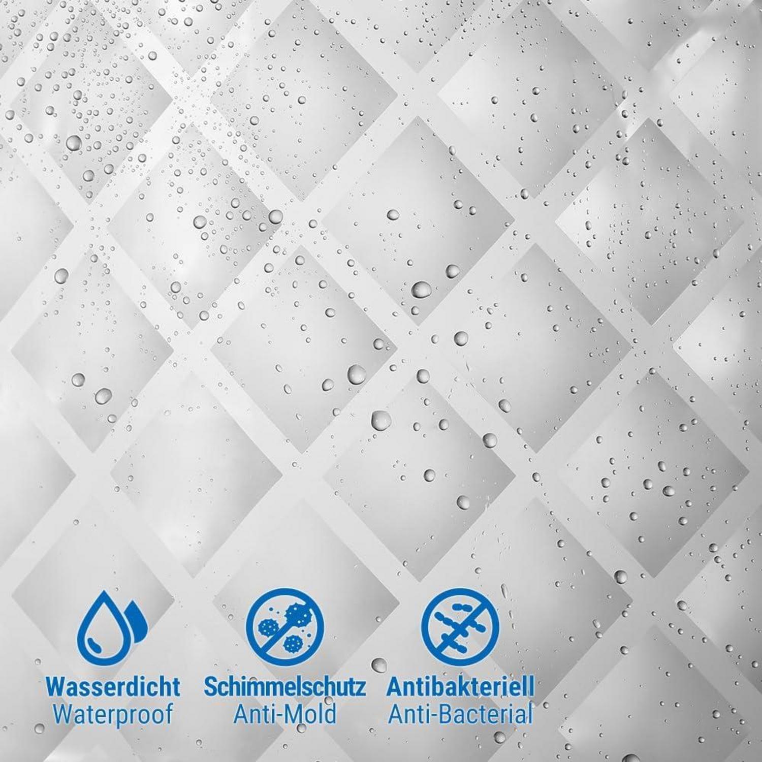 Duschvorhang 3D Rhombus Transparent Eva Material 180x180cm wasserdicht anti