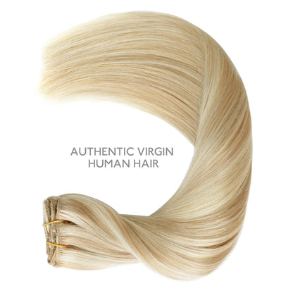 Echthaar Clip-in Extensions Dreckiges Blond Highlights 45cm