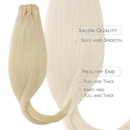 Echthaar Clip-in Extensions Bleichblond 45cm - 70g