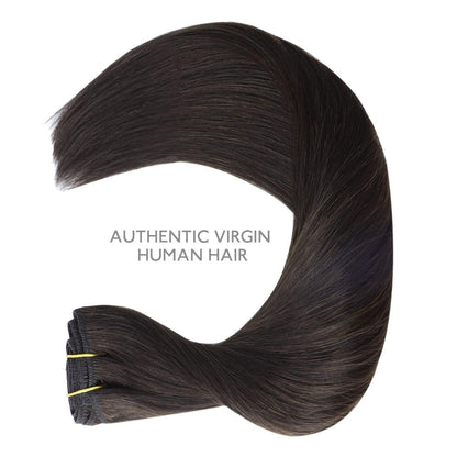 Echthaar Clip-in Extensions Dunkelbraun 55cm - 70g