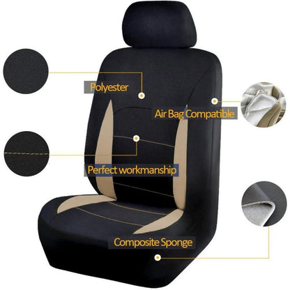 Autositzbezüge Komplettset Universal Beige Schwarz