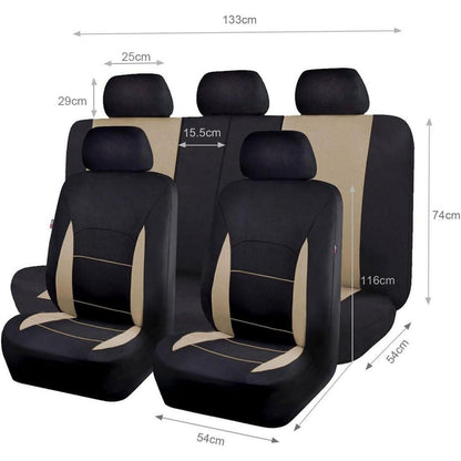 Autositzbezüge Komplettset Universal Beige Schwarz