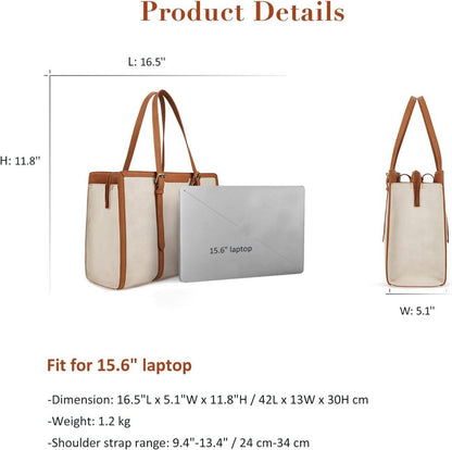 Laptoptasche Damen 15,6 Zoll Aktentasche Groß Handtasche Bürotasche Business
