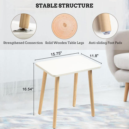 Moderner Beistelltisch Rose Gold mit Holzbeinen | 40x30x42cm
