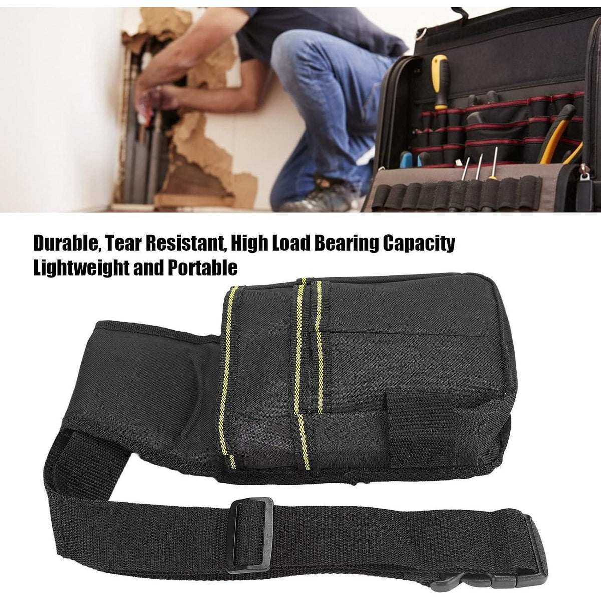 Werkzeugtasche mit Gürtel, Oxford Stoff, für Elektriker & Gärtner