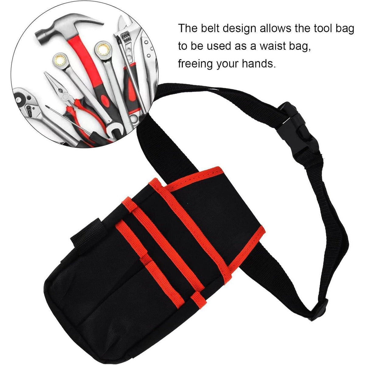 Werkzeugtasche mit Gürtel, Rot, 25x13cm, Oxford Stoff