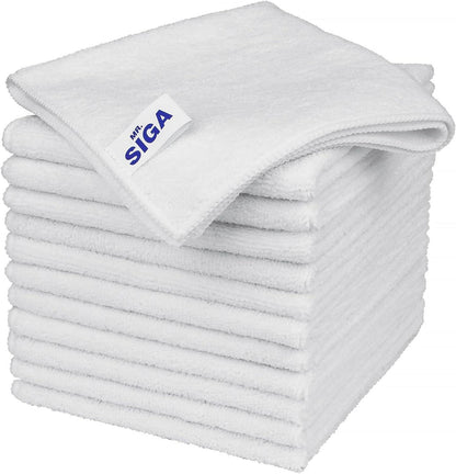 12er Pack Mikrofaser Allzweck Putztücher Weiße 32x32cm