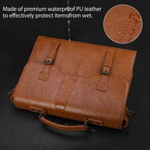 Herren Umhängetasche 15,6 Zoll Vintage Laptoptasche Braun