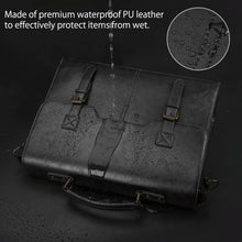 Herren Umhängetasche 15,6 Zoll Vintage Laptoptasche Schwarz