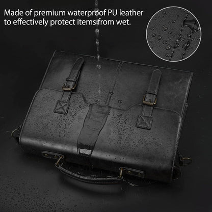 Herren Umhängetasche 15,6 Zoll Vintage Laptoptasche Schwarz