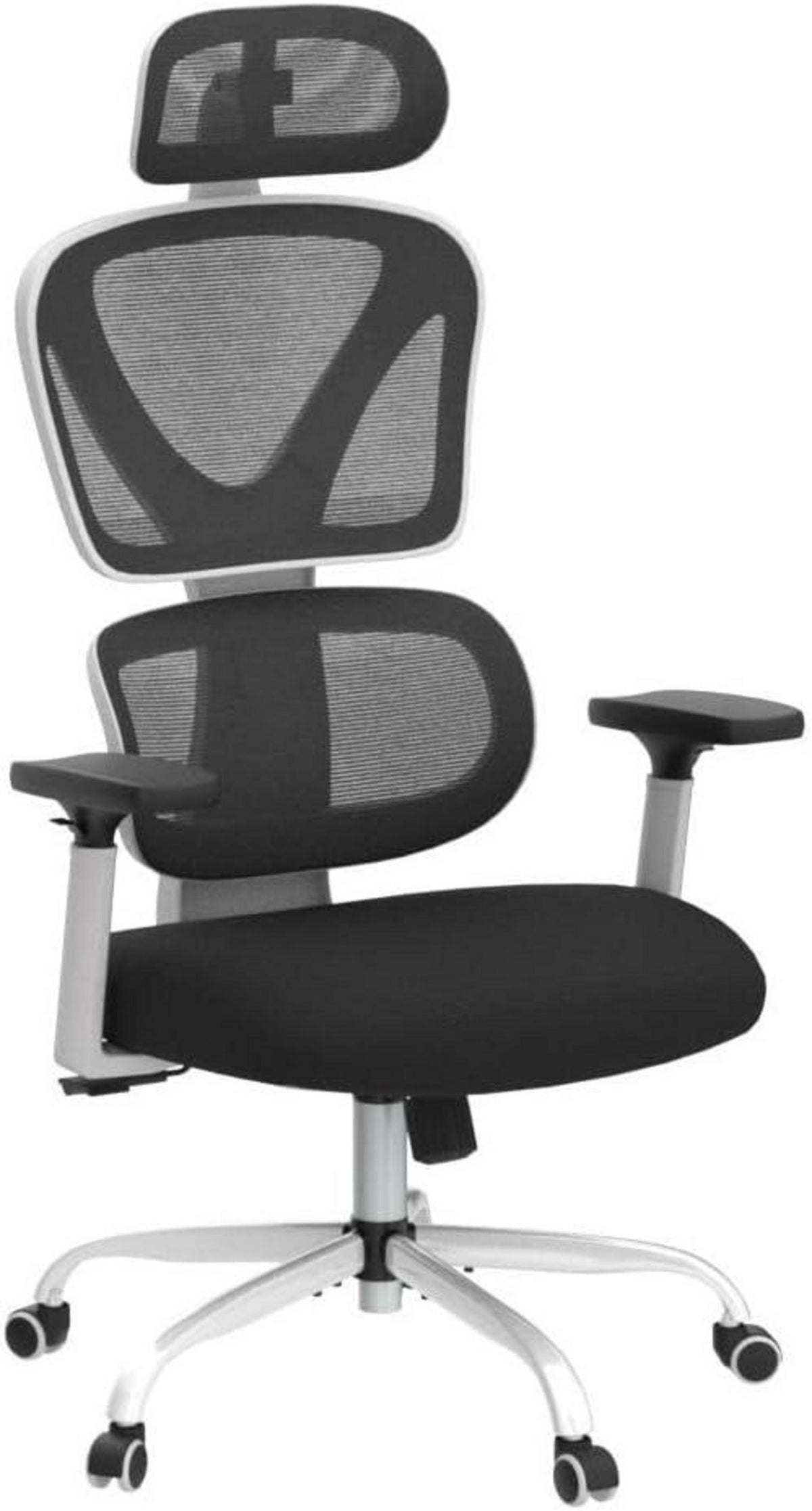 Ergonomischer Bürostuhl mit Verstellbarer Kopfstütze und Lendenwirbelstütze
